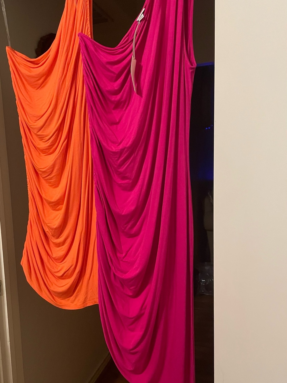 Summer Dresses in Fuchsia and Bright Orange.